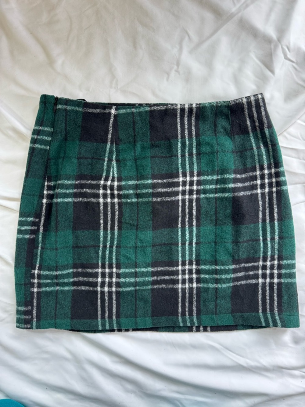 Green Plaid Mini Skirt